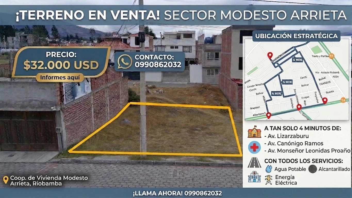 Terreno en venta en Riobamba, CHIMBORAZO