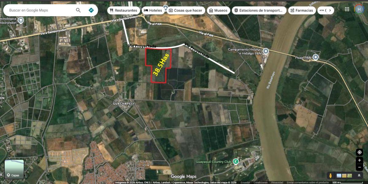 Venta 385.000 m² (38.5 Has) Samborondón, Sector Barranca - La Puntilla, Guayas — imagen 2