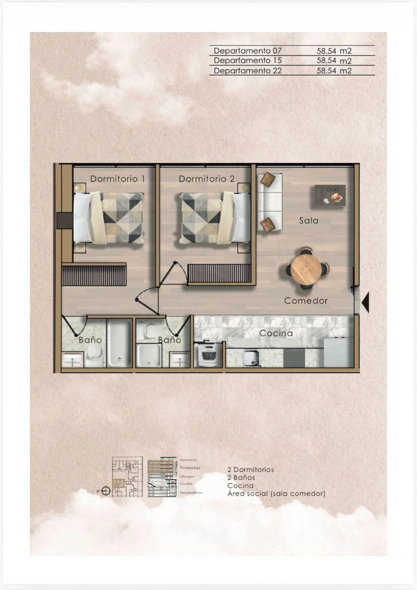 Departamento de Estreno de 2 Habitaciones Cerca de El Recreo — imagen 2