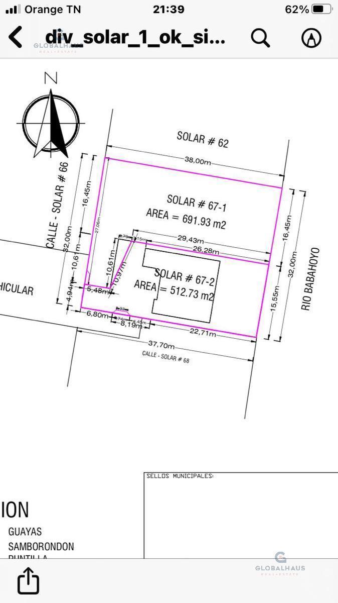 Venta de Terreno con Vista Al Rio en Urbanización Aquamarina. m. B. Guayas — imagen 3