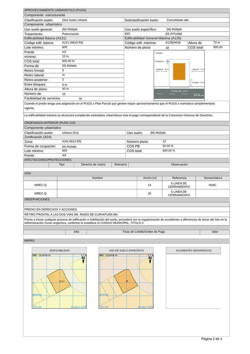Terreno en Venta Sector La Carolina — imagen 2