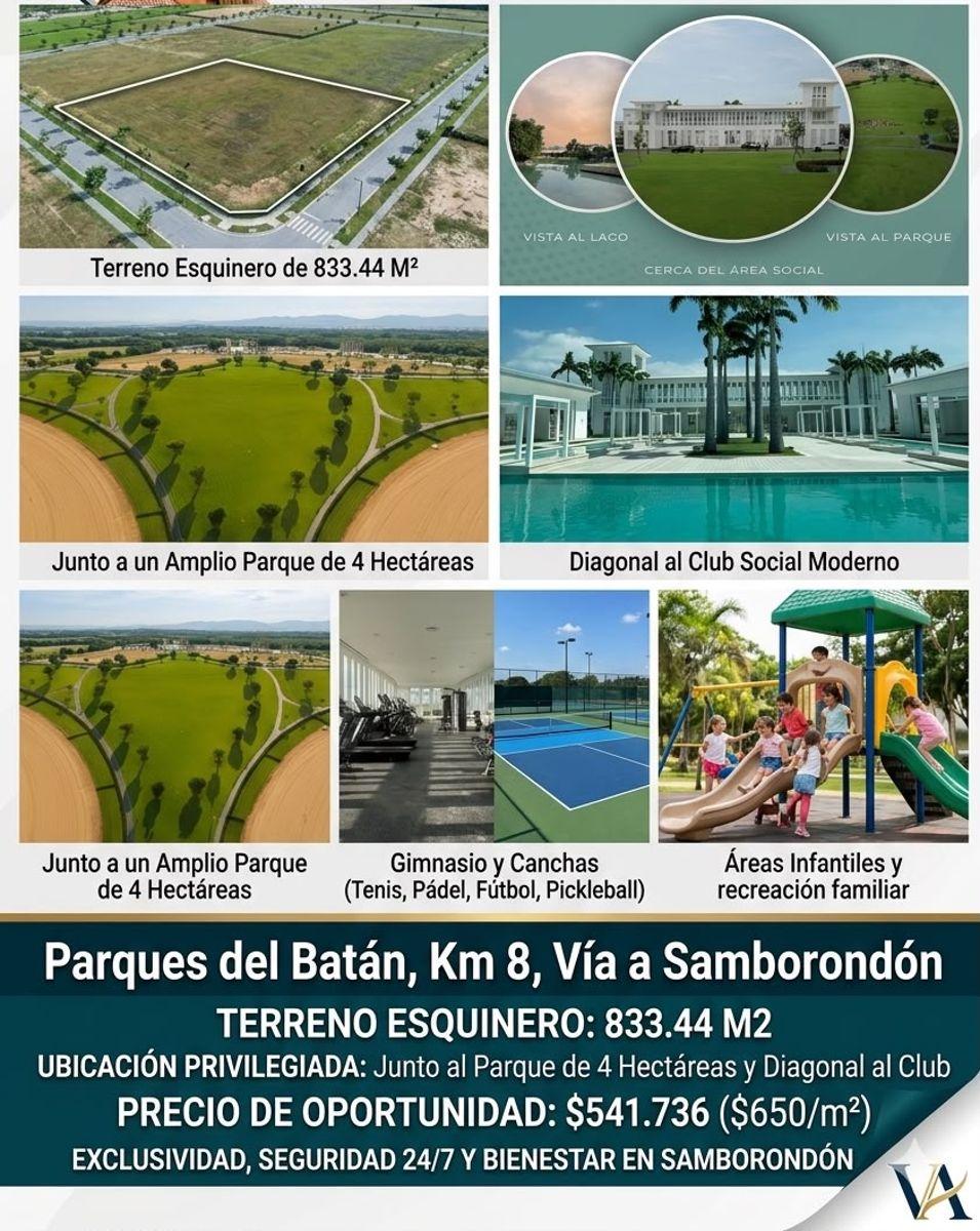 Se Vende Terreno Esquinera en Parques del Batán 833 m², Guayas — imagen 5