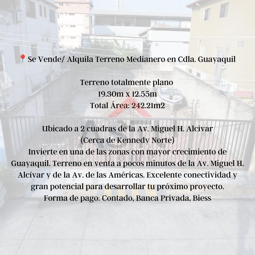 Se Vende/ Alquila Terreno Medianero en Cdla. Guayaquil, Guayas — imagen 2