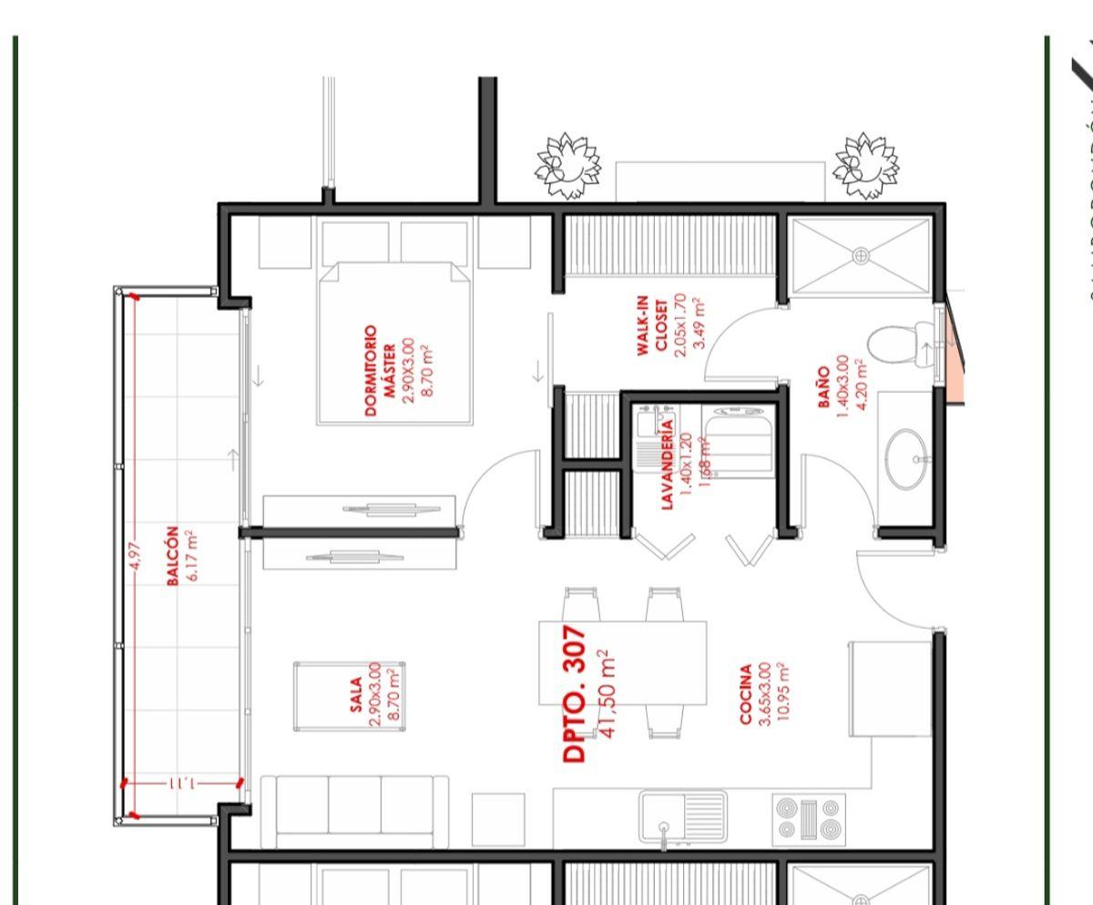 En Venta Departamento de 1 Dormitorio en Jardines del Buijo 1, por Estrenar Yafar, Guayas — imagen 2