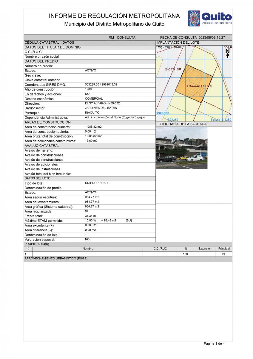 Lote Excelente Ubicación / Vista - Para Proyecto Inmobiliario — imagen 4