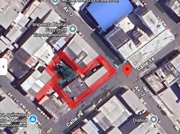 Vendo Terreno Esquinero de 848 m² en El Centro de Manta, Manabí — imagen 2