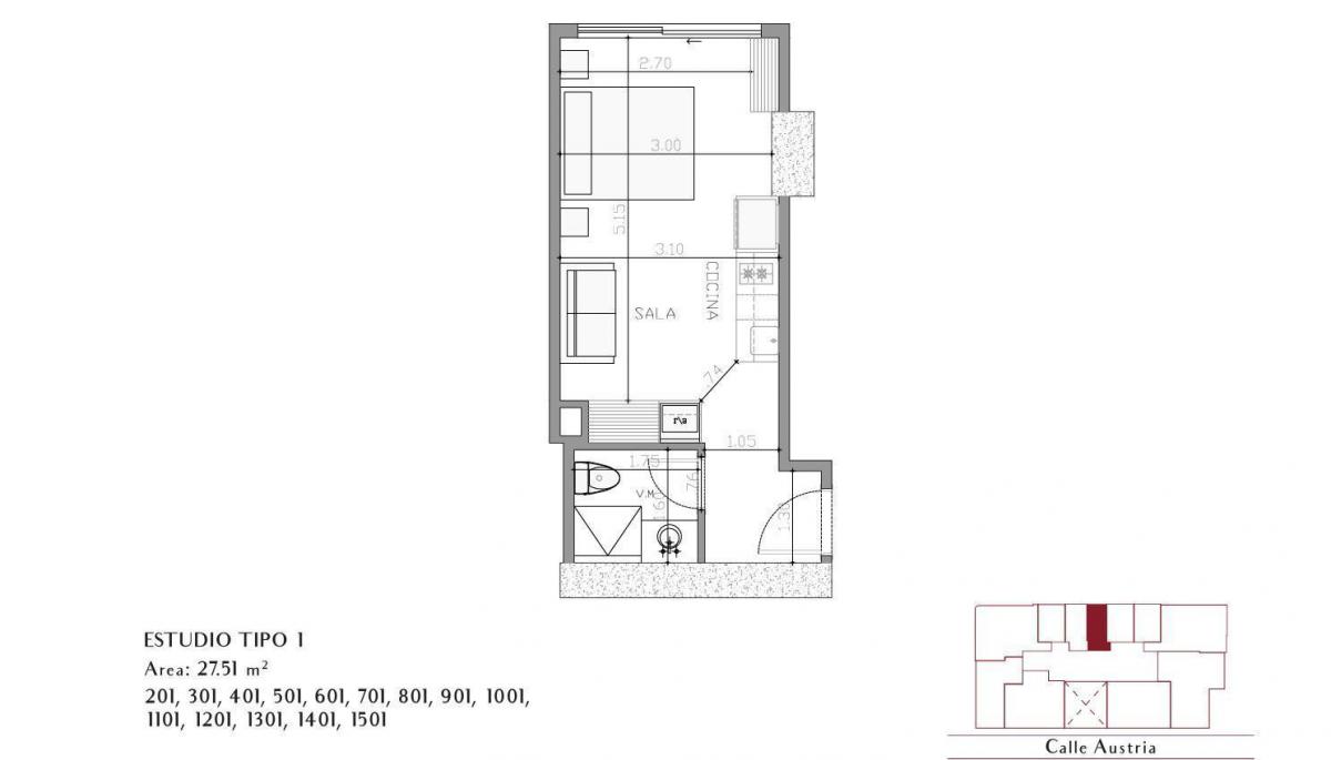 Venta Suite 61.54 m² Sector La Carolina. Piso 11. Mpji — imagen 9