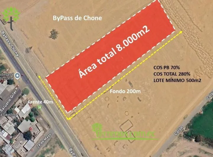 Terreno en Venta de Terreno 8.000 m² en Chone, Bypass de Chone. Manabí — imagen 1