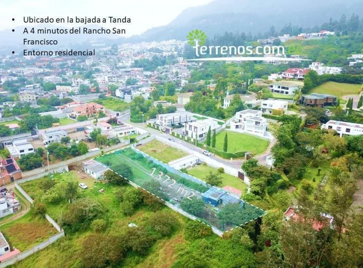 Terreno de Venta 1.372 m² Tanda - Nayón Ideal Para Proyectos — imagen 1