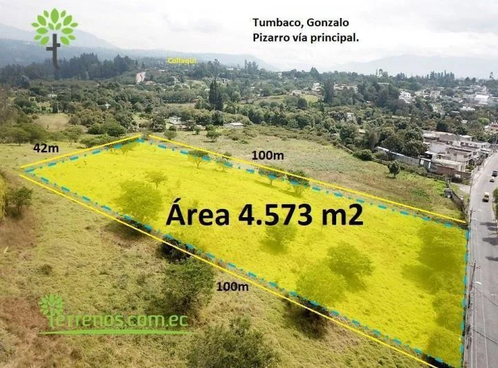 Terreno en Venta, 4.573 m² en Tumbaco, Ideal Para Proyectos Inmobiliarios. Provincia de Pichincha — imagen 1