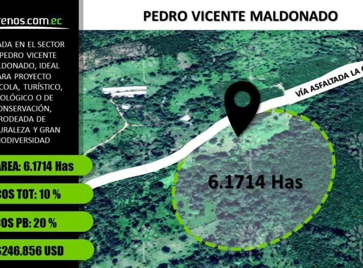 Terreno de Venta en Pedro Vicente Maldonado 6.17 Has — imagen 1