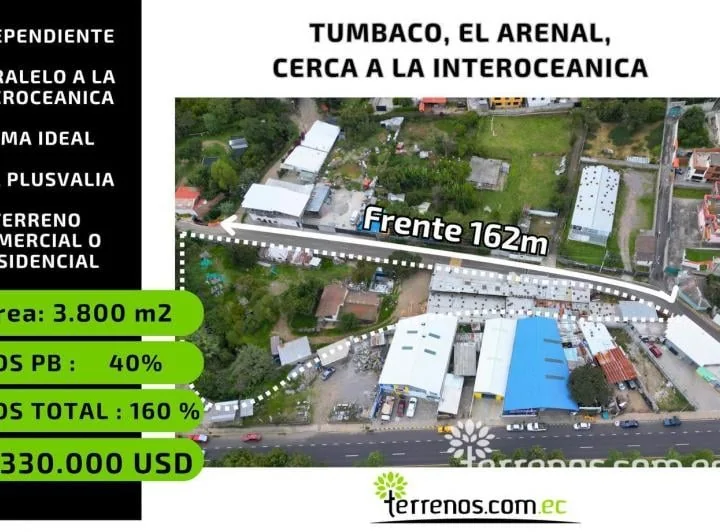 Terreno en Venta en Tumbaco de 3.800 m² Cerca a La Interoceánica — imagen 1