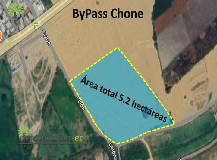 Venta de Terreno 5.2 Hectáreas en Chone, Bypass de Chone. Manabí — imagen 1