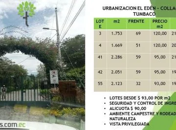 Terreno de Venta en Tumbaco 1.753 m² Urbanización El Edén, Collaqui — imagen 5