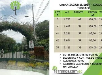 Terreno de Venta en Tumbaco 1.753 m² Urbanización El Edén, Collaqui — imagen 2