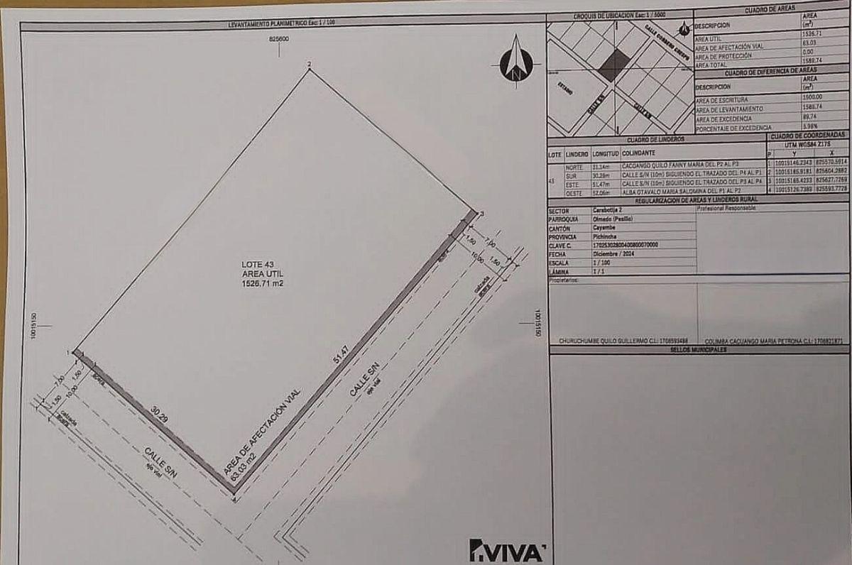 Terreno 1527 m² Esquinero Sector Olmedo, Cayambe — imagen 2