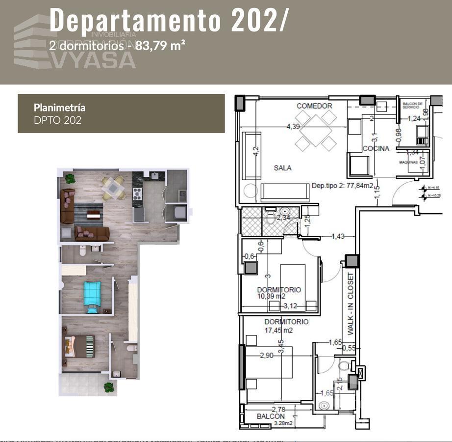 Av Mañosca - Cerca a Av Occidental, Departamento 2 Dorm. en Venta, 77.84 m² (Dep. 202) — imagen 3