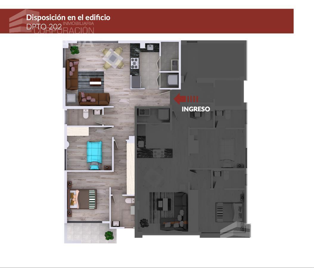 Av Mañosca - Cerca a Av Occidental, Departamento 2 Dorm. en Venta, 77.84 m² (Dep. 202) — imagen 2