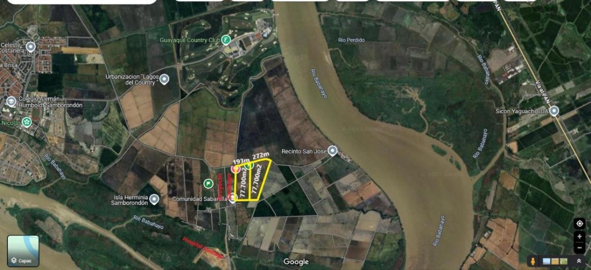 Venta 2 Lotes de 7.7 Has Sector Nuevo Samborondon, Cerca Proyecto - Santiago, Guayas — imagen 5