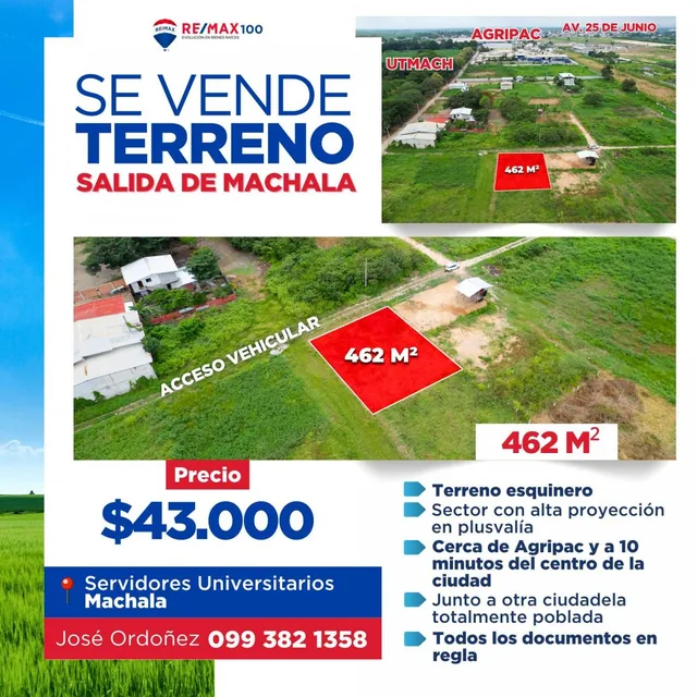 Foto de En Venta Terreno a La Salida de Machala, Detrás de Agripac, El Oro