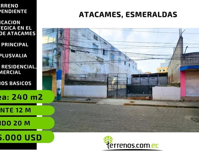 Foto de Terreno en El Centro de Atacames de 240 m²