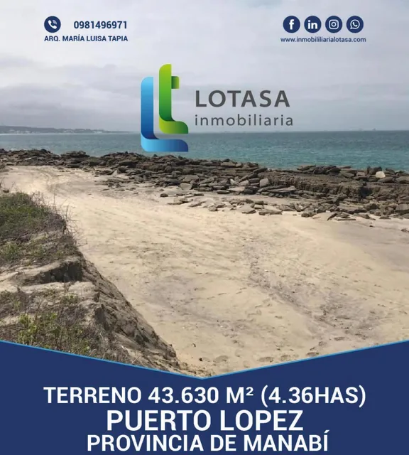 Foto de Venta Terreno 43.630 m² Puerto Lopez Prov. de Manabi, Manabí