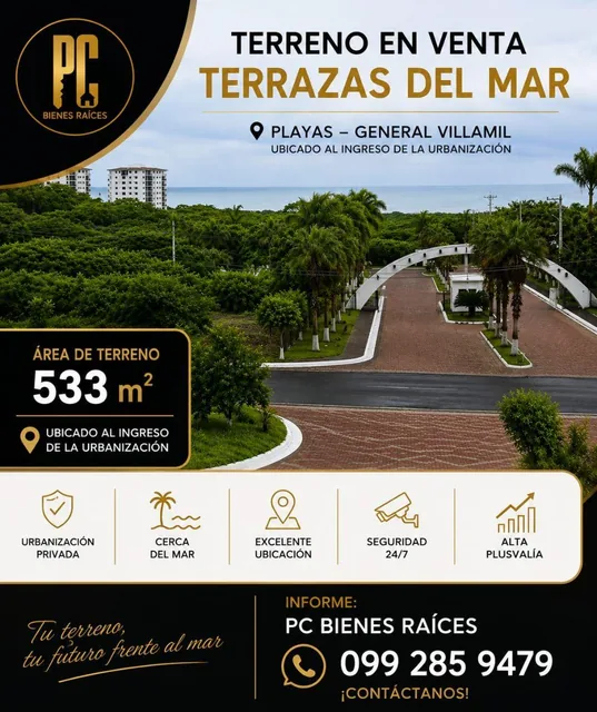 Foto de Terreno en Venta 533,70 m² – Terrazas del Mar, General Villamil, Junto Al Ocean Club, Guayas