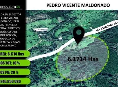 Foto de Terreno de Venta en Pedro Vicente Maldonado 6.17 Has