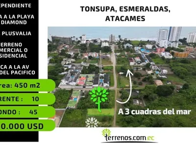 Foto de Terreno de 450 m² de Venta en Tonsupa
